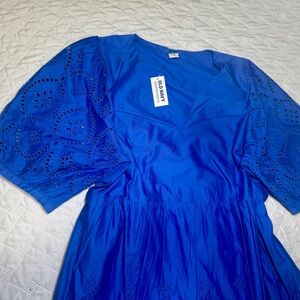 Old Navy Royal Blue Eyelet Sleeve Dress